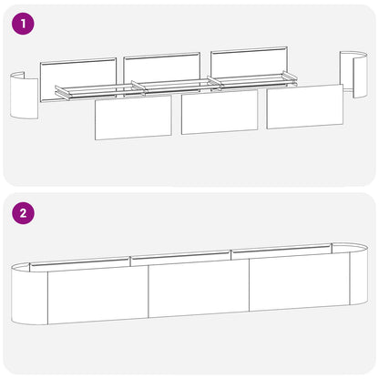 Raised Garden Bed Galvanised Steel 280 x 40x 40 cm