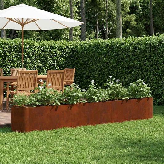 Raised Garden Bed Weathering Steel 280 x 40x 40 cm