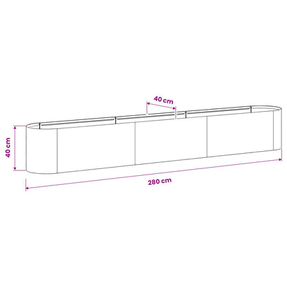 Raised Garden Bed Weathering Steel 280 x 40x 40 cm
