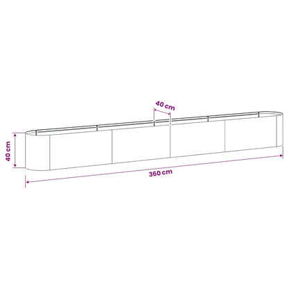 Raised Garden Bed Anthracite 360 x 40x 40 cm