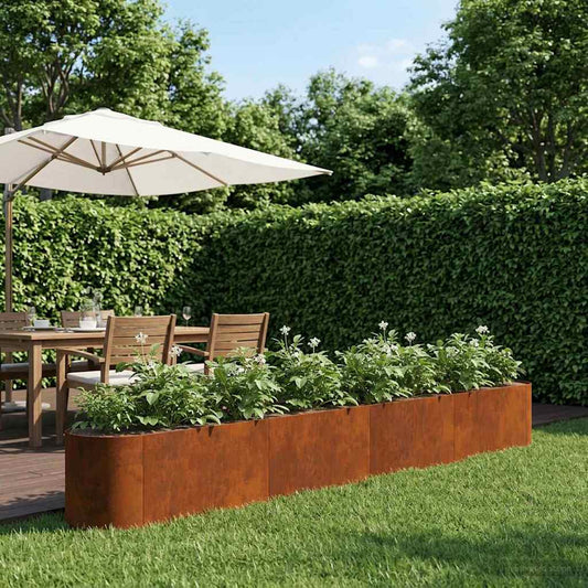 Raised Garden Bed Weathering Steel 360 x 40x 40 cm