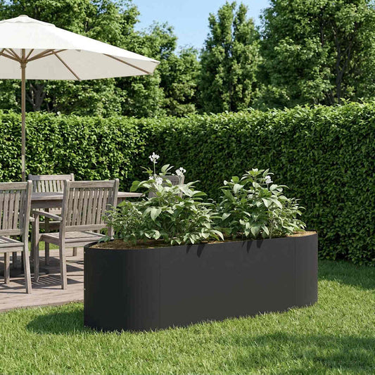 Raised Garden Bed Black 140 x 40x 40 cm Steel