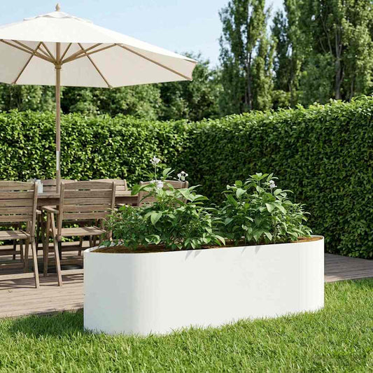 Raised Garden Bed White 140 x 40x 40 cm Steel