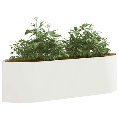 Raised Garden Bed White 140 x 40x 40 cm Steel