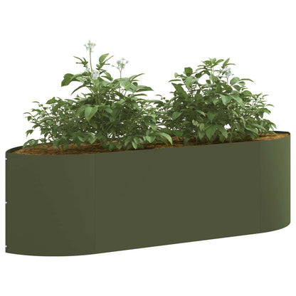 Raised Garden Bed Olive Green 140 x 40x 40 cm Steel