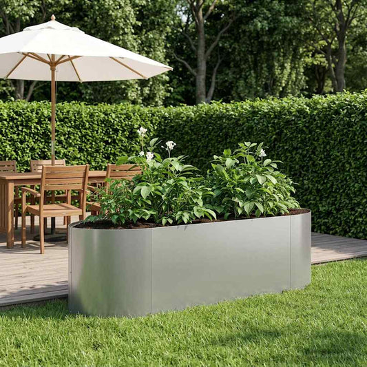 Raised Garden Bed Galvanised Steel 140 x 40x 40 cm Steel