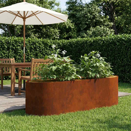 Raised Garden Bed Weathering Steel 140 x 40x 40 cm Steel