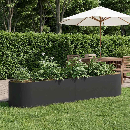 Raised Garden Bed Black 220 x 40x 40 cm Steel