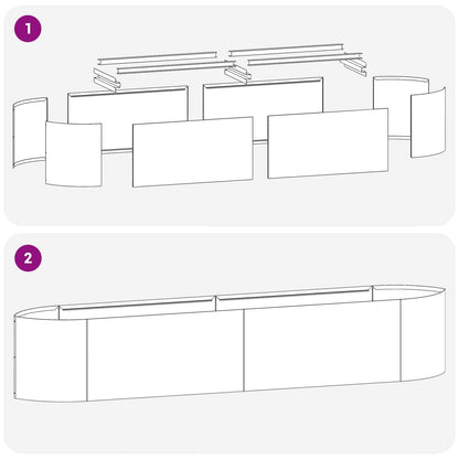 Raised Garden Bed White 220 x 40x 40 cm Steel