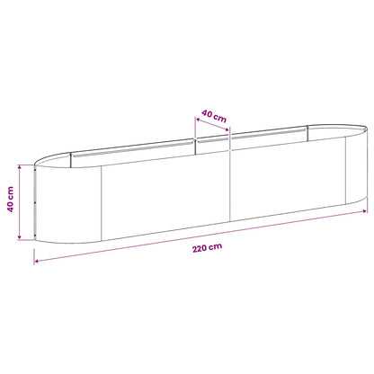 Raised Garden Bed White 220 x 40x 40 cm Steel