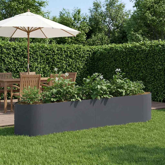 Raised Garden Bed Anthracite 220 x 40x 40 cm Steel