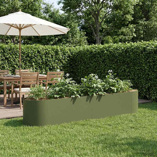 Raised Garden Bed Olive Green 220 x 40x 40 cm Steel