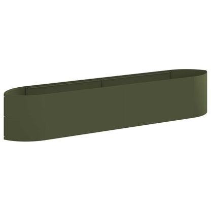Raised Garden Bed Olive Green 220 x 40x 40 cm Steel