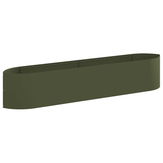 Raised Garden Bed Olive Green 220 x 40x 40 cm Steel