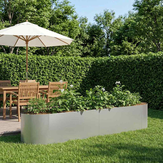 Raised Garden Bed Galvanised Steel 220 x 40x 40 cm Steel