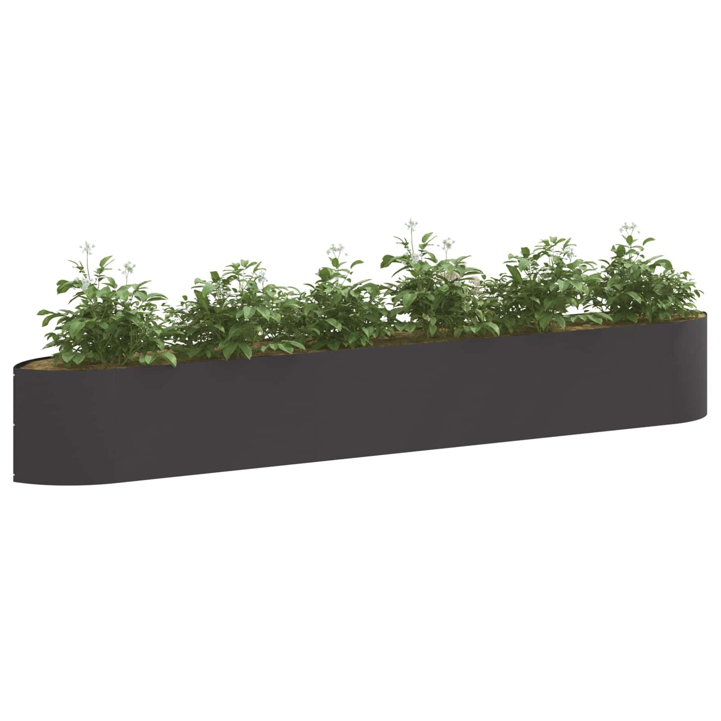 Raised Garden Bed Black 300 x 40x 40 cm Steel