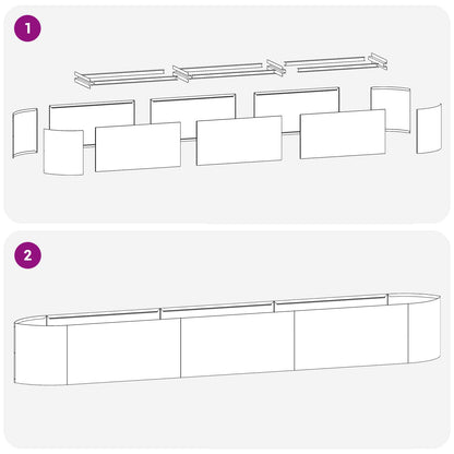 Raised Garden Bed White 300 x 40x 40 cm Steel