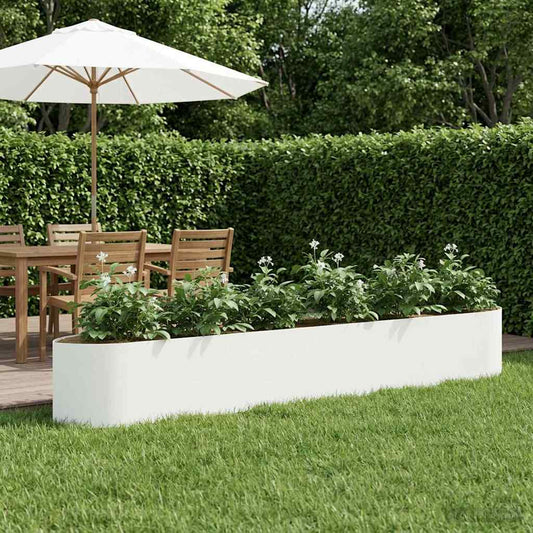 Raised Garden Bed White 300 x 40x 40 cm Steel