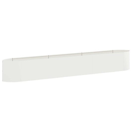 Raised Garden Bed White 300 x 40x 40 cm Steel
