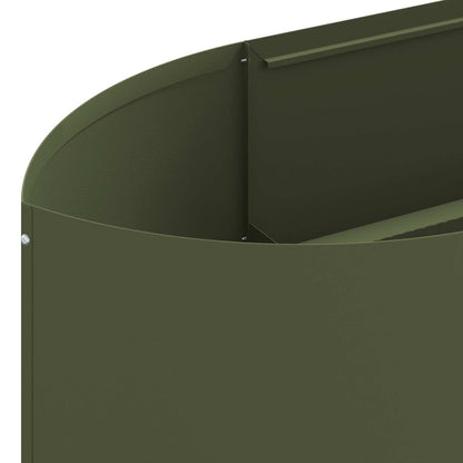 Raised Garden Bed Olive Green 300 x 40x 40 cm Steel