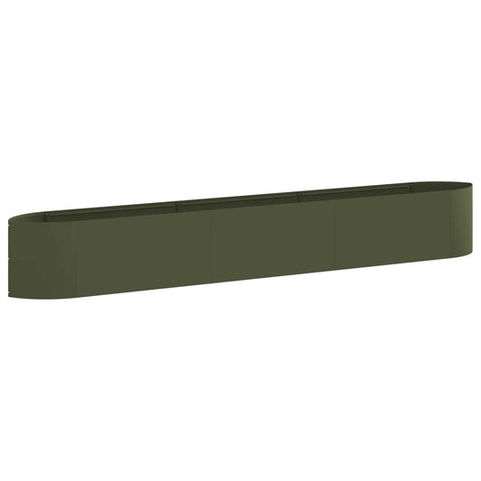 Raised Garden Bed Olive Green 300 x 40x 40 cm Steel