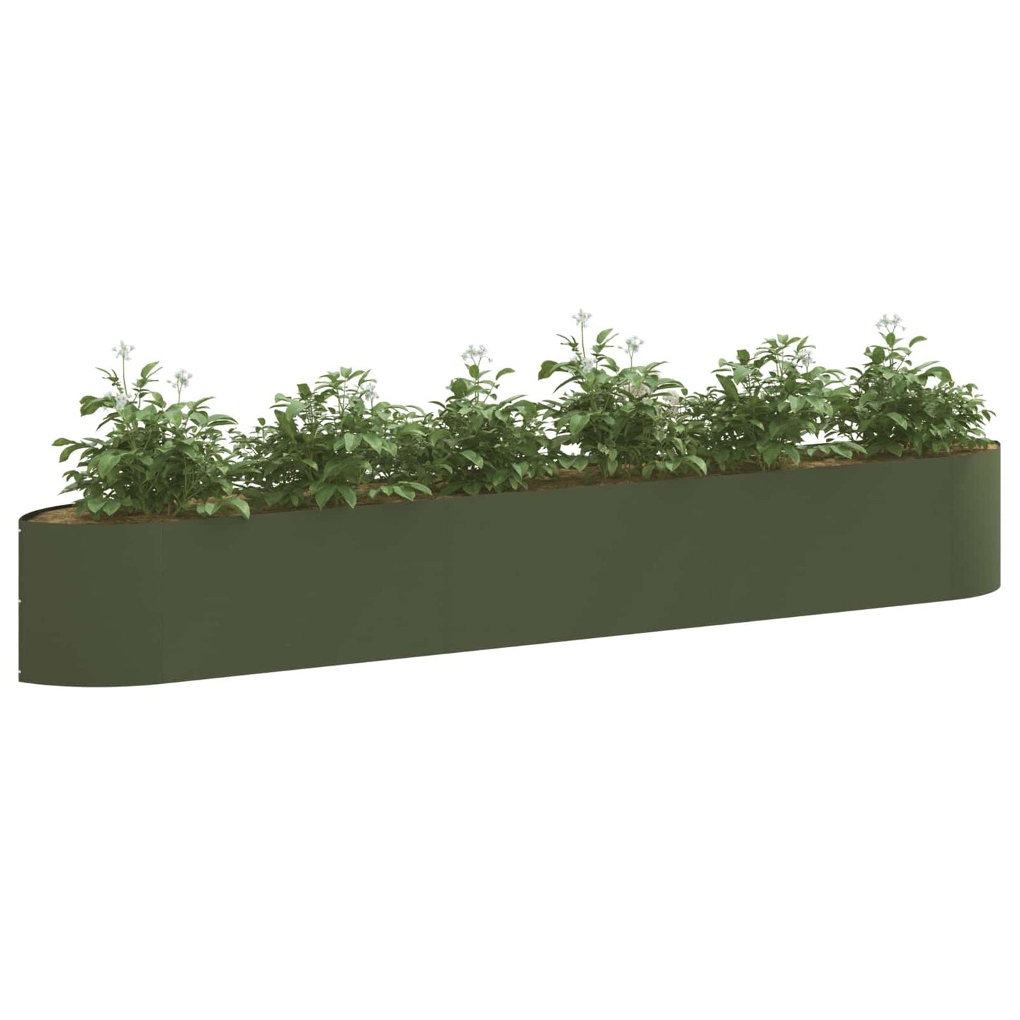 Raised Garden Bed Olive Green 300 x 40x 40 cm Steel