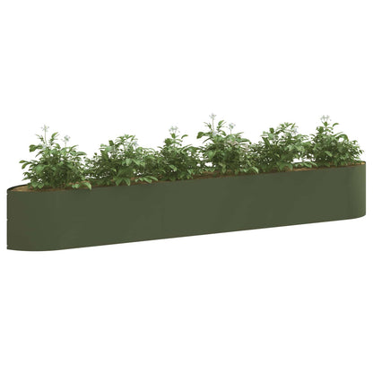 Raised Garden Bed Olive Green 300 x 40x 40 cm Steel