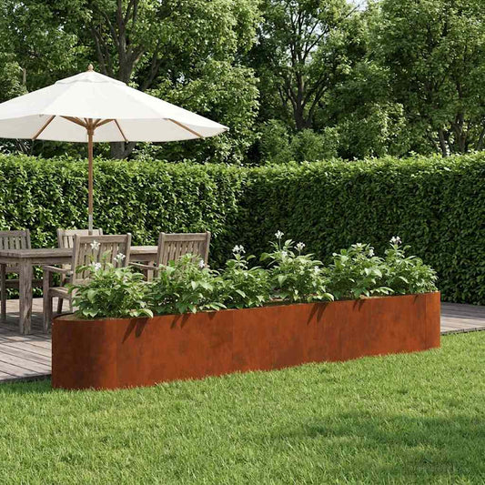 Raised Garden Bed Weathering Steel 300 x 40x 40 cm Steel