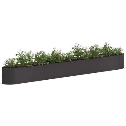 Raised Garden Bed Black 380 x 40x 40 cm Steel