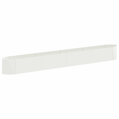 Raised Garden Bed White 380 x 40x 40 cm Steel