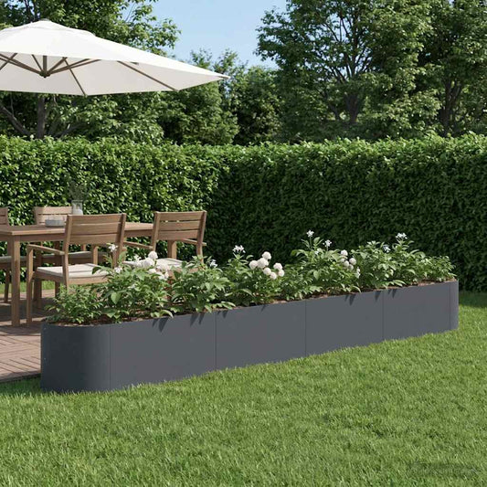 Raised Garden Bed Anthracite 380 x 40x 40 cm Steel