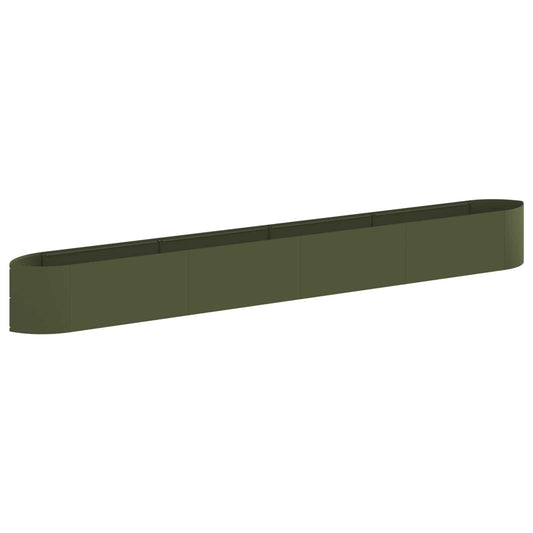 Raised Garden Bed Olive Green 380 x 40x 40 cm Steel