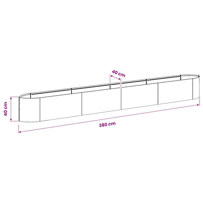 Raised Garden Bed Olive Green 380 x 40x 40 cm Steel