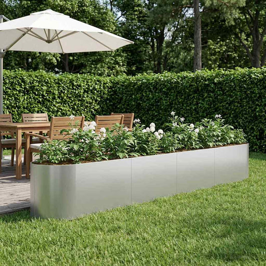 Raised Garden Bed Galvanised Steel 380 x 40x 40 cm Steel
