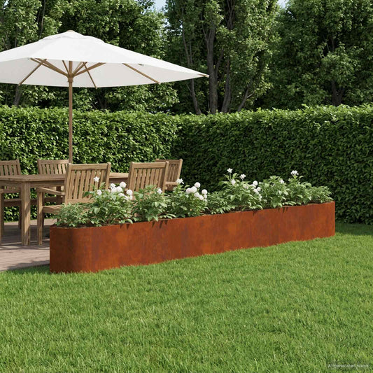 Raised Garden Bed Weathering Steel 380 x 40x 40 cm Steel