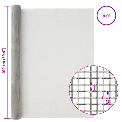 Mesh Screen 100 x 500 cm 20 Mesh Stainless Steel 201 Silver