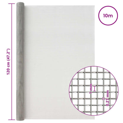 Mesh Screen 120 x 1000 cm 20 Mesh Stainless Steel 201 Silver
