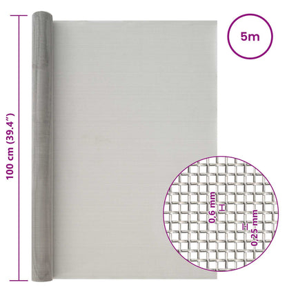 Mesh Screen 100 x 500 cm 30 Mesh Stainless Steel 201 Silver