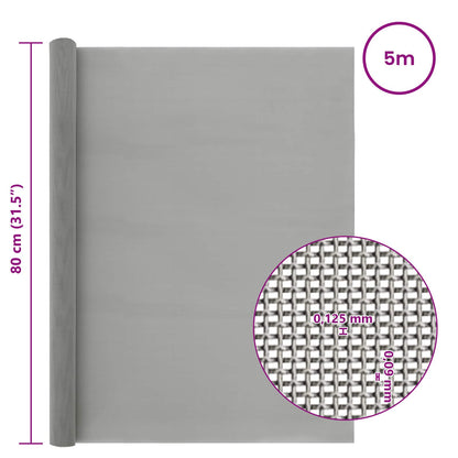 Mesh Screen 80 x 500 cm 120 Mesh Stainless Steel 201 Silver