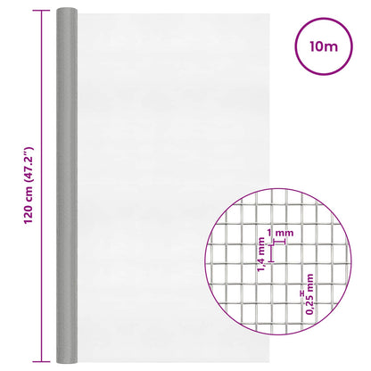 Mesh Screen 120 x 1000 cm 18 Mesh Stainless Steel 201 Silver