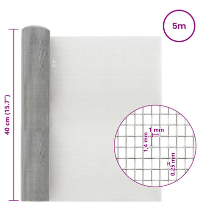 Mesh Screen 40 x 500 cm 18 Mesh Stainless Steel 201 Silver