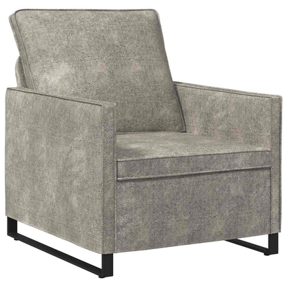 Armchair Light Grey 70 x 81 x 82 cm Faux Suede Fabric