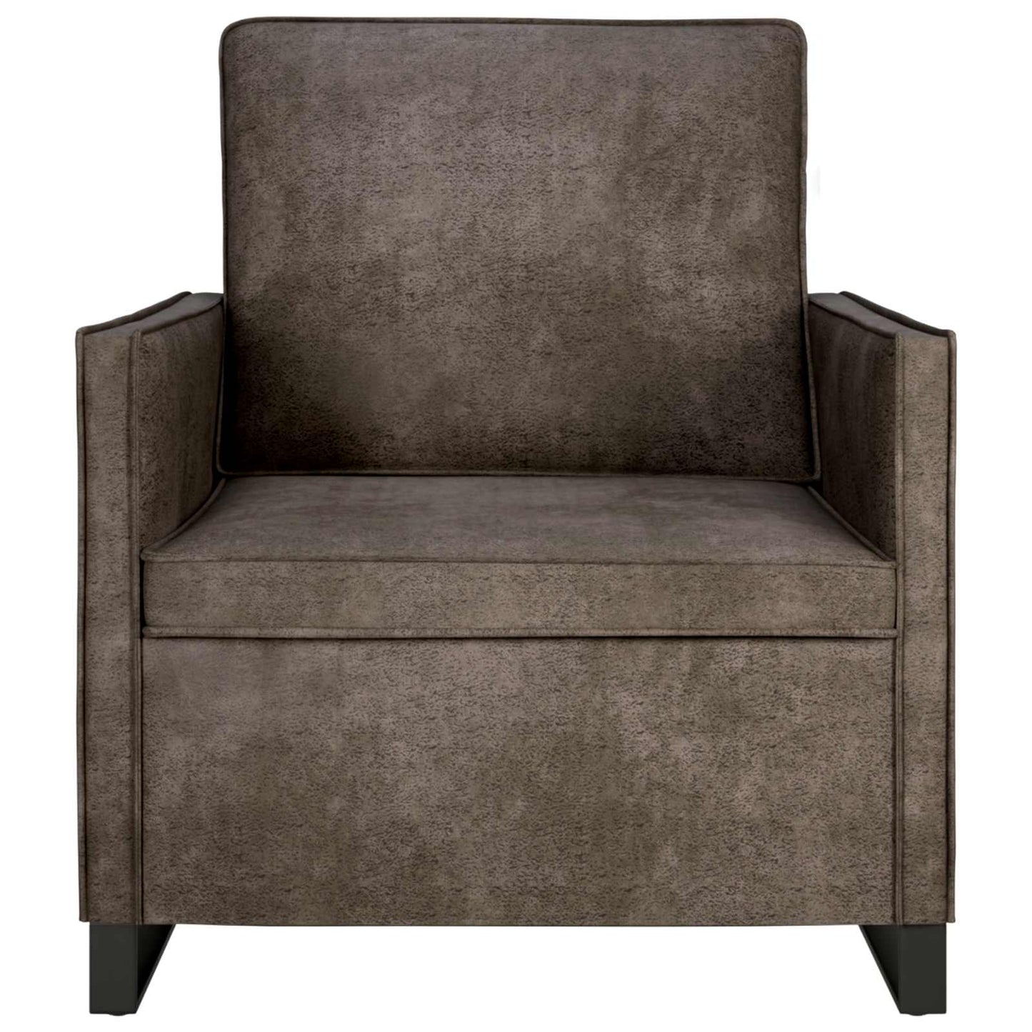 Single Sofa Dark Grey 70 x 81 x 82 cm Faux Suede Fabric