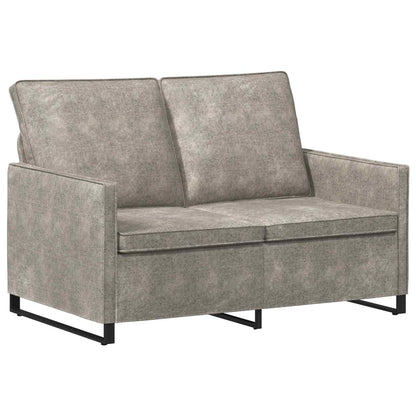 2 Seater Sofa Light Grey 130 x 81 x 82 cm Faux Suede Fabric
