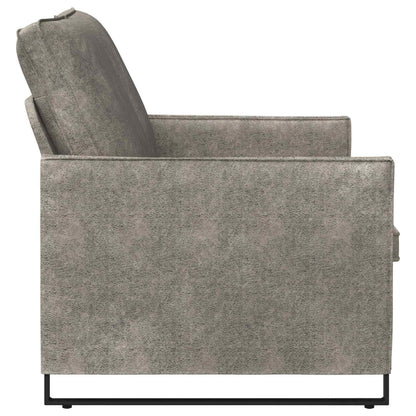 2 Seater Sofa Light Grey 130 x 81 x 82 cm Faux Suede Fabric