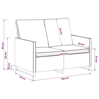 2 Seater Sofa Light Grey 130 x 81 x 82 cm Faux Suede Fabric