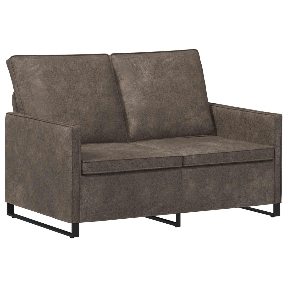 2 Seater Sofa Dark Grey 130 x 81 x 82 cm Faux Suede Fabric