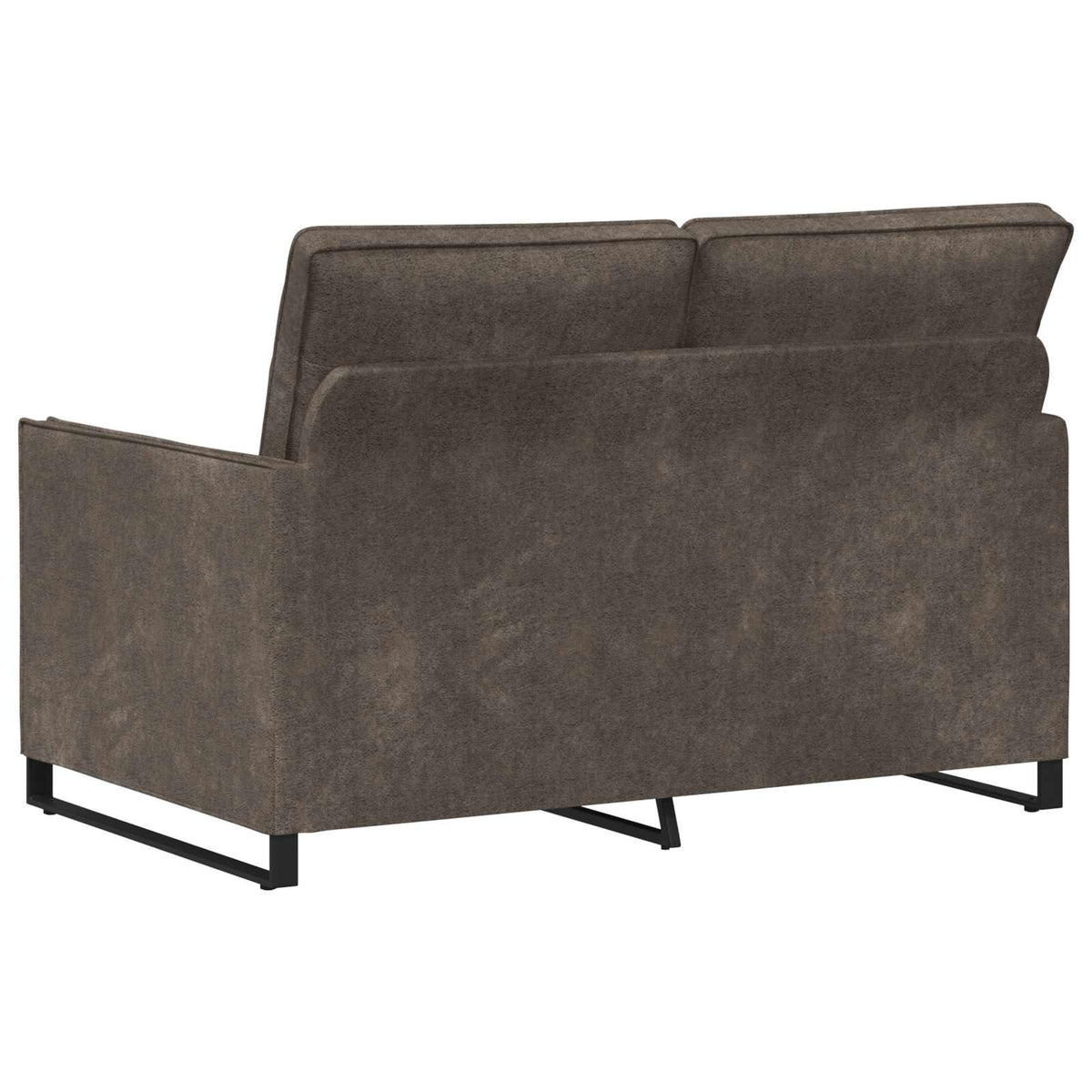 2 Seater Sofa Dark Grey 130 x 81 x 82 cm Faux Suede Fabric