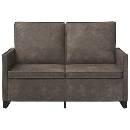 2 Seater Sofa Dark Grey 130 x 81 x 82 cm Faux Suede Fabric