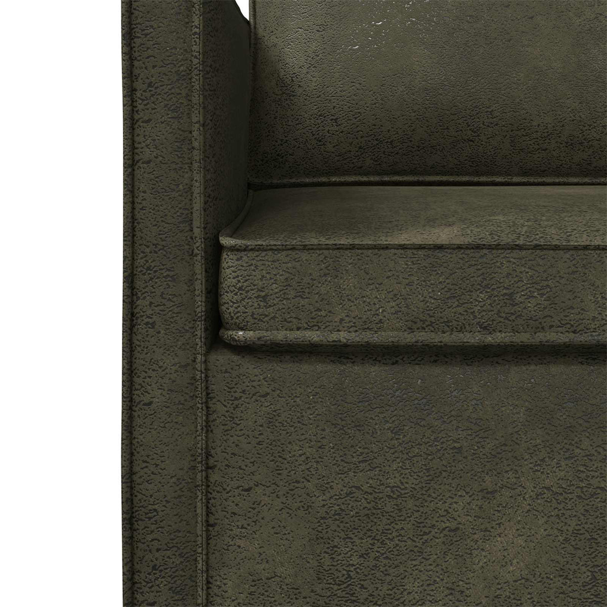 2 Seater Sofa Army Green 130 x 81 x 82 cm Faux Suede Fabric